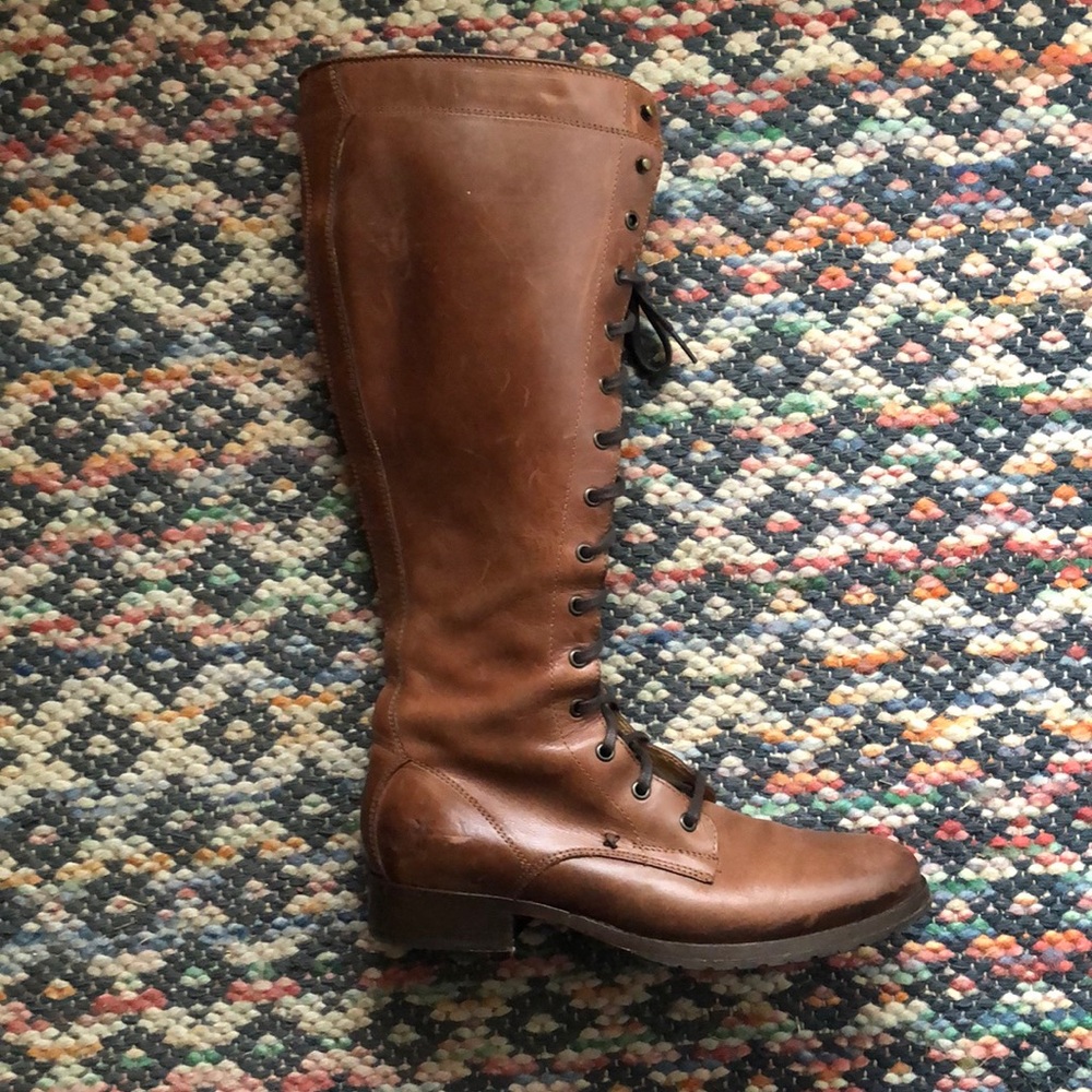 Tall Frye Lace Boots 10